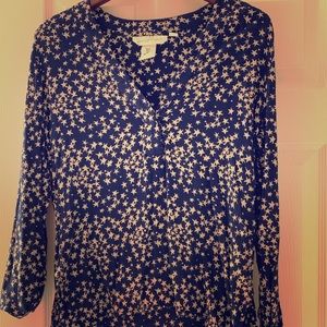 H&M L.O.G.G. Navy blue star blouse